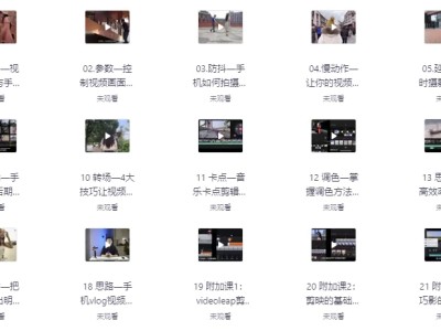 网易云课堂 – 手机摄影技巧：从0到1用手机拍出酷炫短视频Vlog