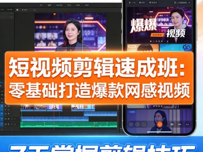短视频剪辑速成班：零基础打造爆款网感视频